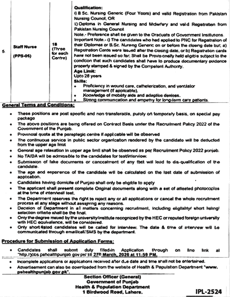 Jobs in Health and Population Department Punjab 2026 page 2