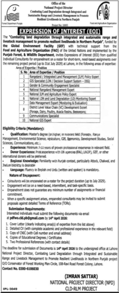 Jobs in Punjab Forest and Wildlife Department 2026
