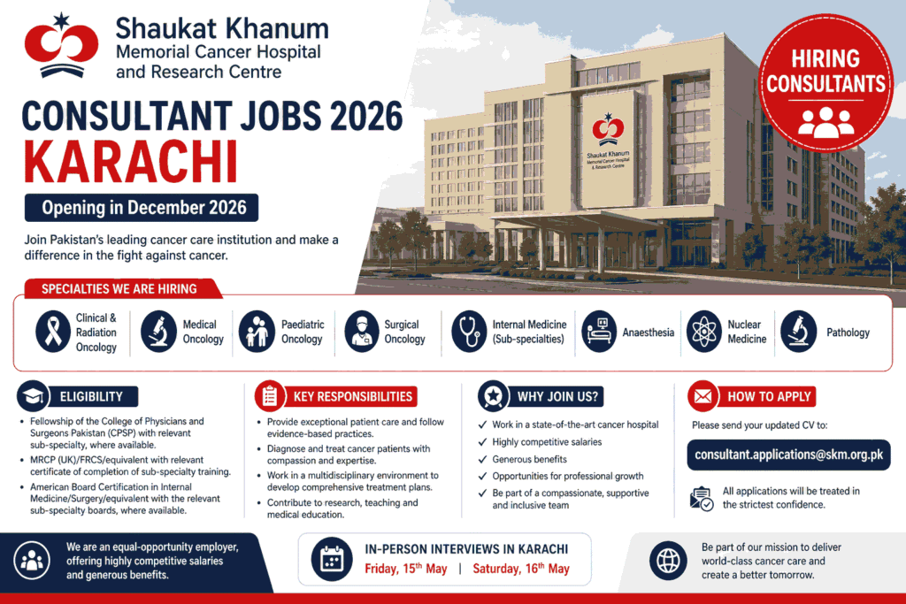 Shaukat Khanum Hospital Jobs 2026 - Jobs in Karachi
