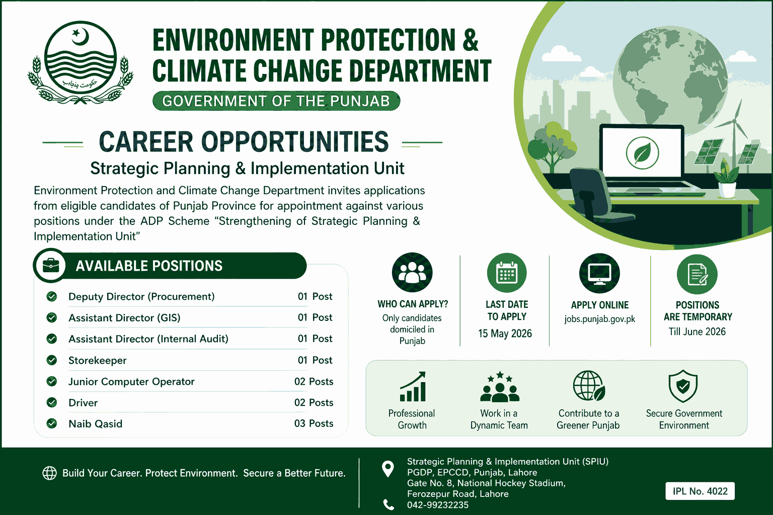 Latest Jobs in Environment Protection & Climate Change Department ...