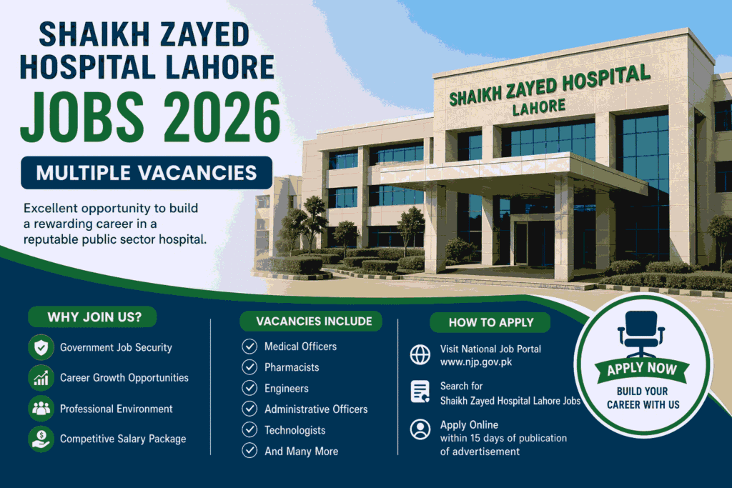 Shaikh Zayed Hospital Lahore Jobs 2026 – Apply Online for Multiple Vacancies