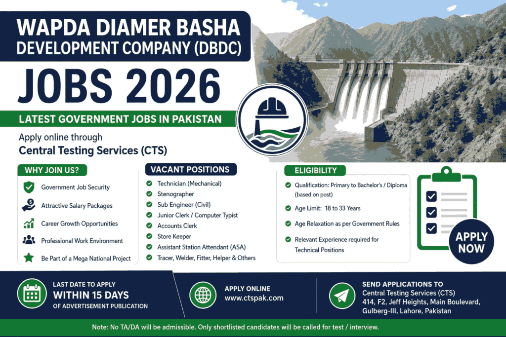 WAPDA Diamer Basha Dam Company DBDC Jobs 2026